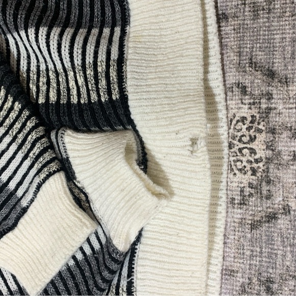 Black and White Striped Men's Sweater Megalos XLT Vintage - Picture 3 of 15